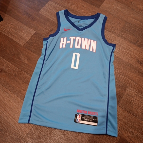 Nike Houston Rockets Russell Westbrook H-Town City Edition Jersey Blue Sz Small - Picture 2 of 5